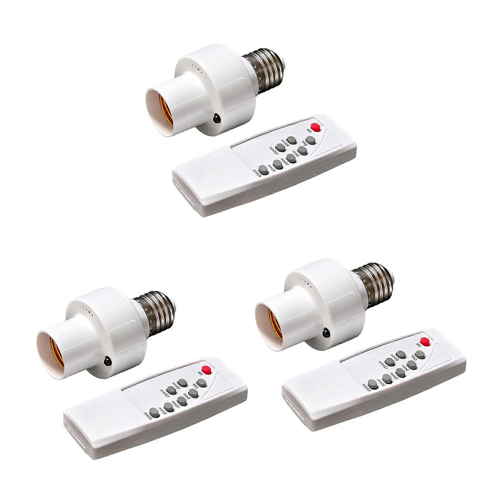 Remote Control Light Socket Wireless Light Bulbs Socket Switches Kit with Remote Timer E27 Base Lamp Holder for Basement Multicolor