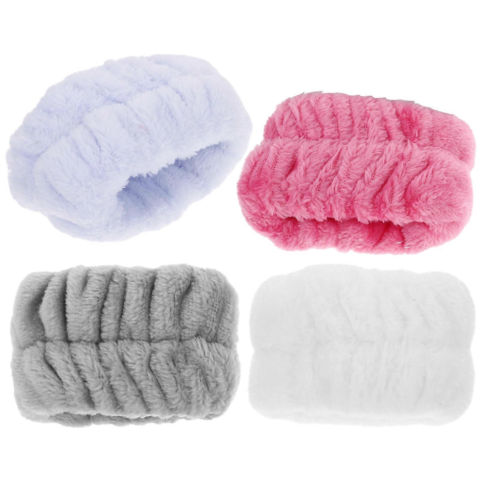 Water Absorbent Wristband Rectangular Shape Elastic Design For Face Washing Housework 4Pairs