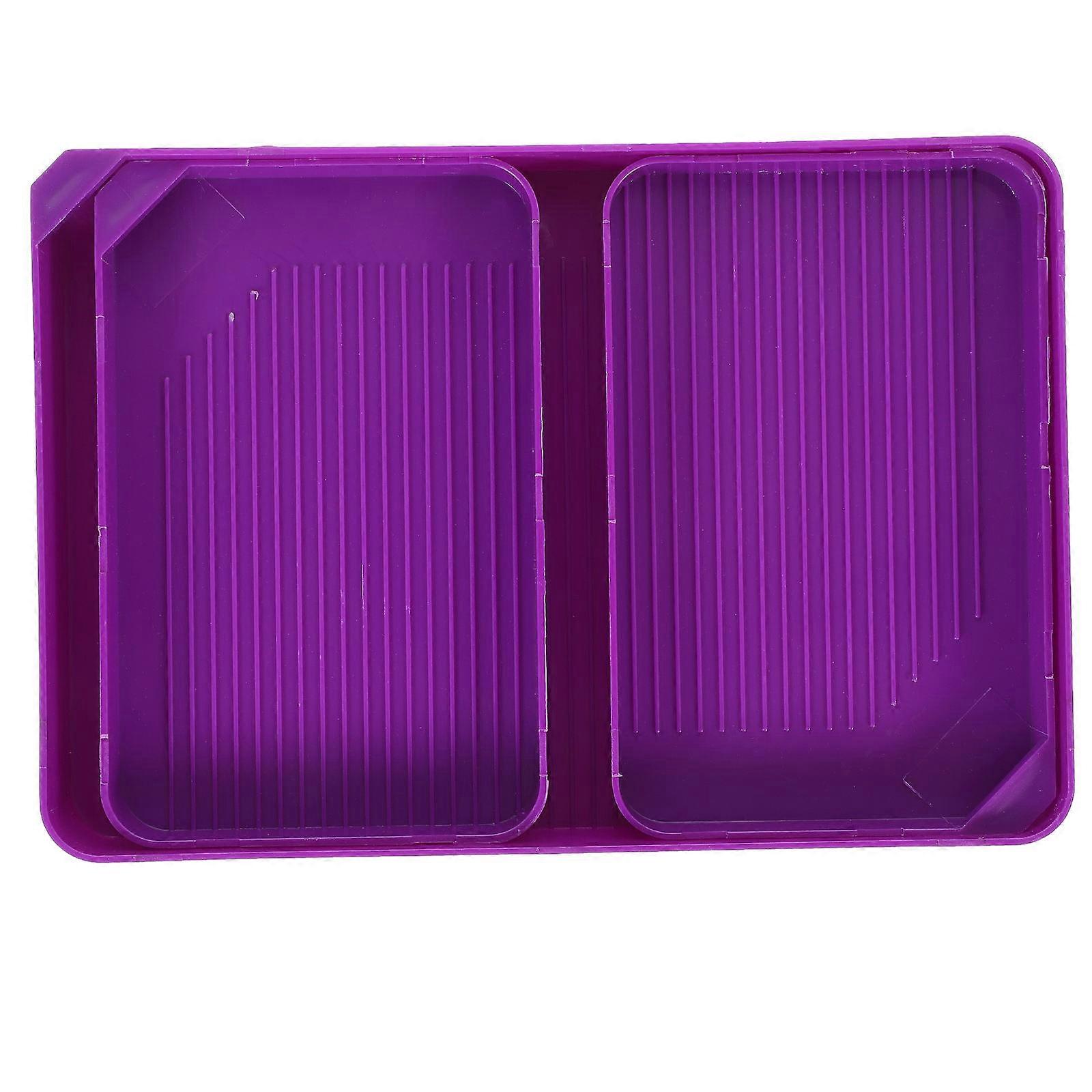 Crafts Storage Box Large Capacity Plate Diamond Art Bead Storage Container for DIY Purple 17.80X12.20X2.30CM Funnel-Shaped 1 Set
