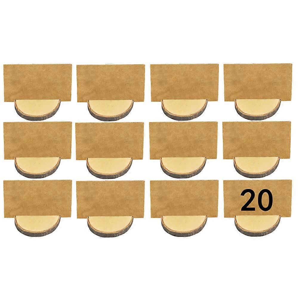 Wood Card Holder Stand Circular Shape Log Design Displaying Cards Home Decoration Rustic Style 2.36x2.36x0.39inch 20Pcs