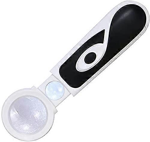 Lupe, foldable portable magnifier with LED light 8X 20X duallens HD glass, illuminated magnifier reading glass