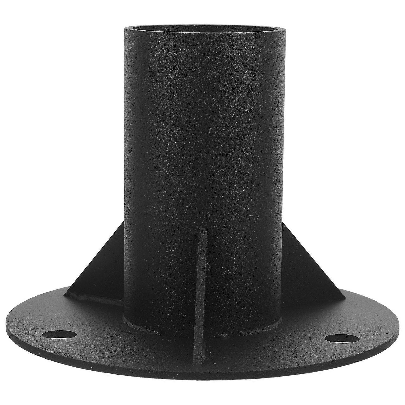 Post Flange Base Heavy-Duty Metal Fence Rail Flange for Fence Posts Decorative Touch Black 52MM Inner Diameter Strong Coating 1Set