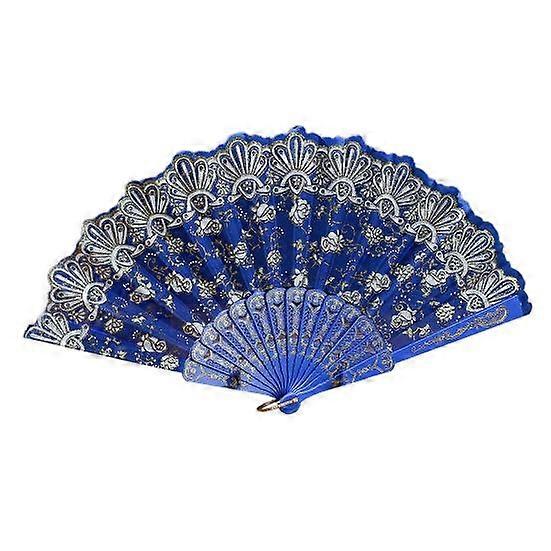 Vintage Lace Folding Fan Portable Pattern Lightweight Elegant Handheld Fan Floral Plastic Rib Hand