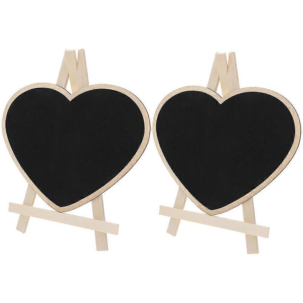 Chalkboard With Base Small Chalk Boards Heart Shaped Making Signs Use Wood Material 2Pcs