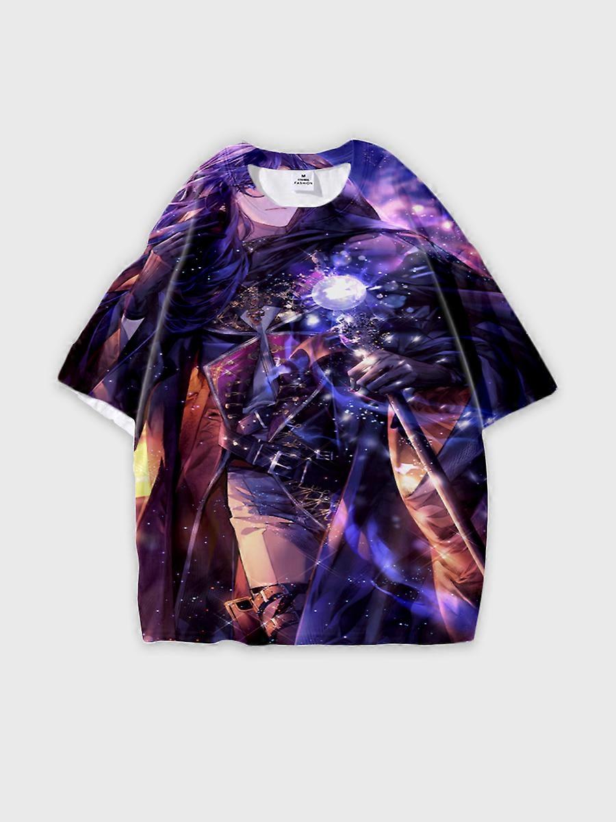 T-shirt round neck Role Pattern loose short sleeve E3723