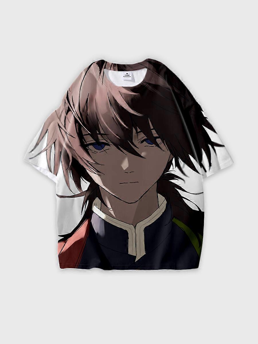 T-shirt round neck Character Pattern loose short sleeve P3316