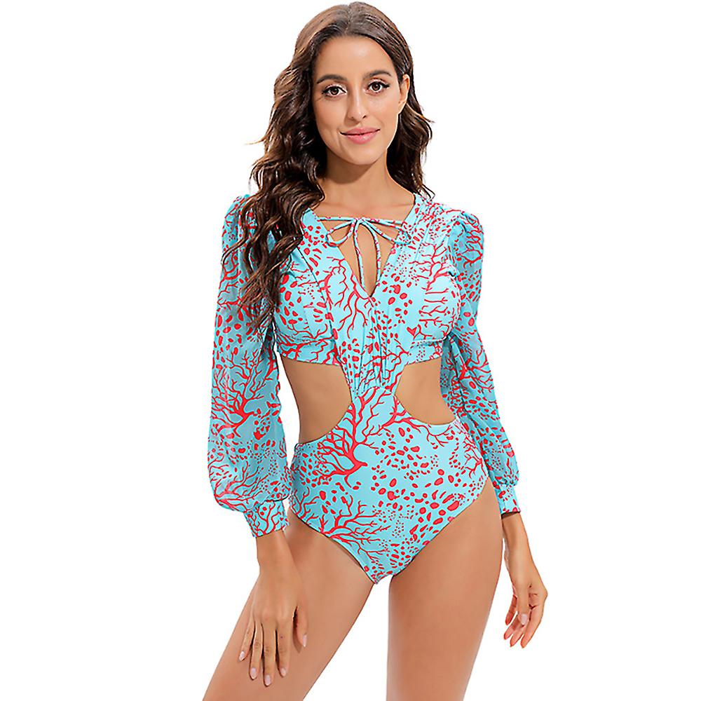 Kaxidy Femme Maillots de bain Sexy Hollow Out Maillot de bain à manches longues