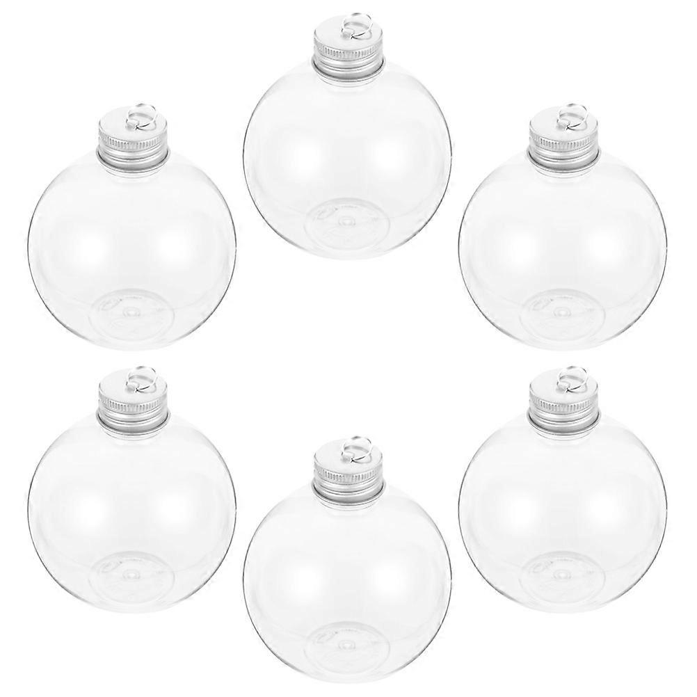 Transparent Beverage Bottles 6Pcs Leak-Proof Round Ball Shape Household Items Ideal For Christmas Tree Decoration