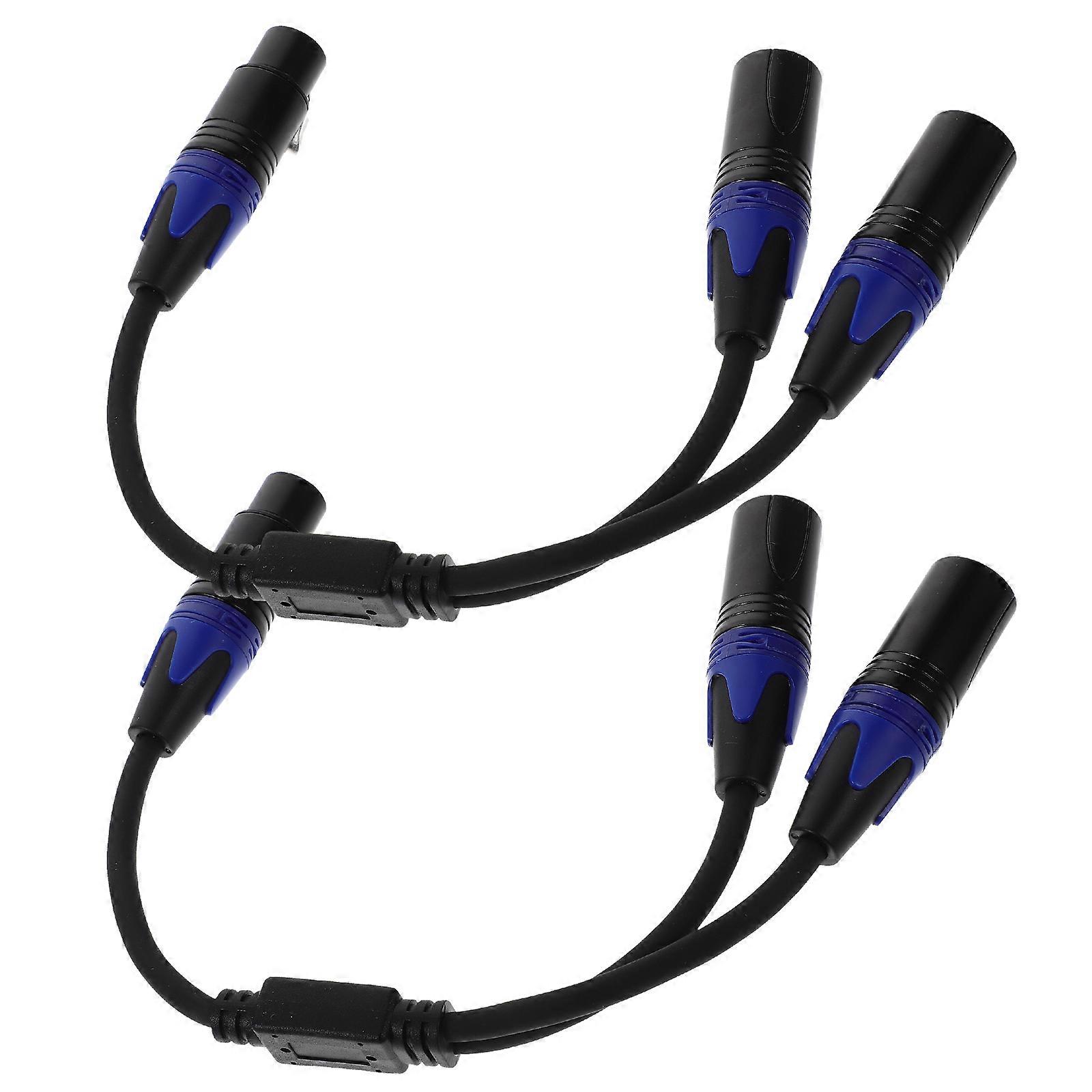 2pcs XLR Cable Microphone Splitter Male to Dual Female Connector for Live Performance Durable Low Noise Design