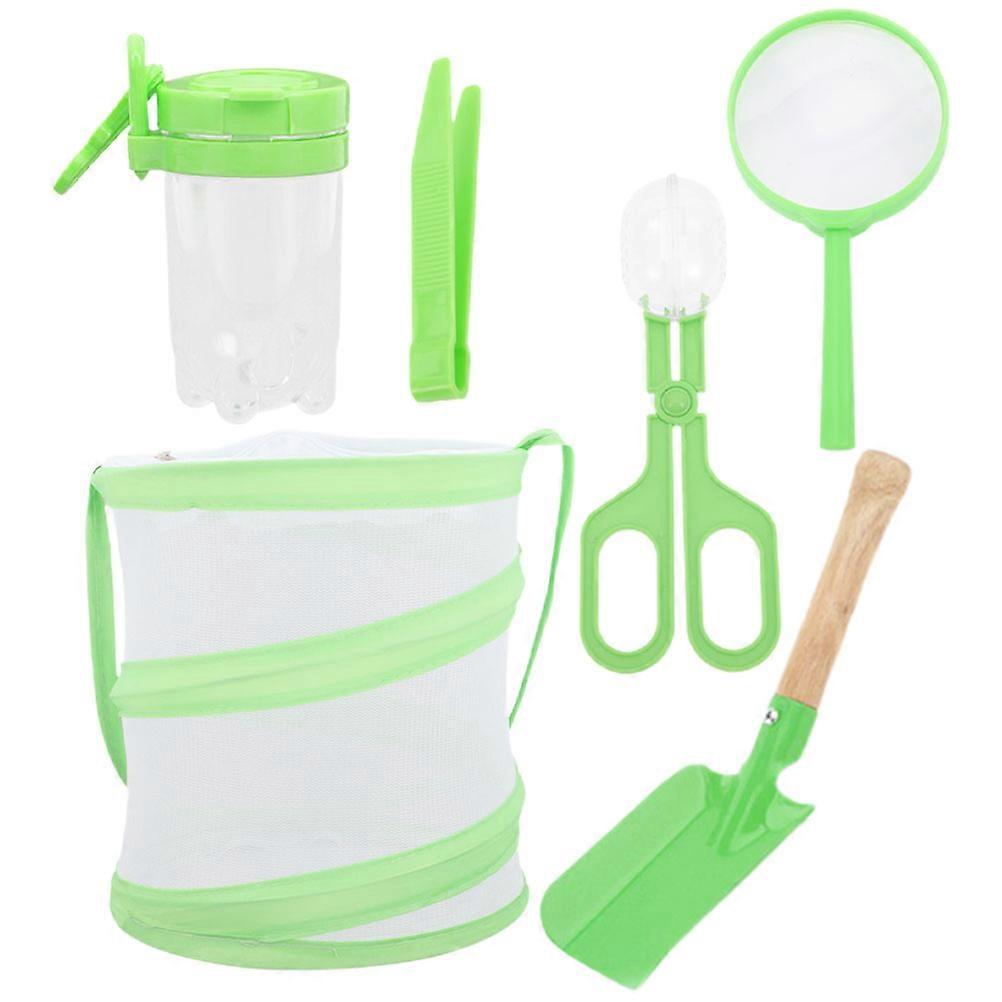 Butterfly Net Cage Insect Observation Kit Nature Exploration Children 17x16cm Round Shell Breathable Mesh Travel Exploration 1 Set