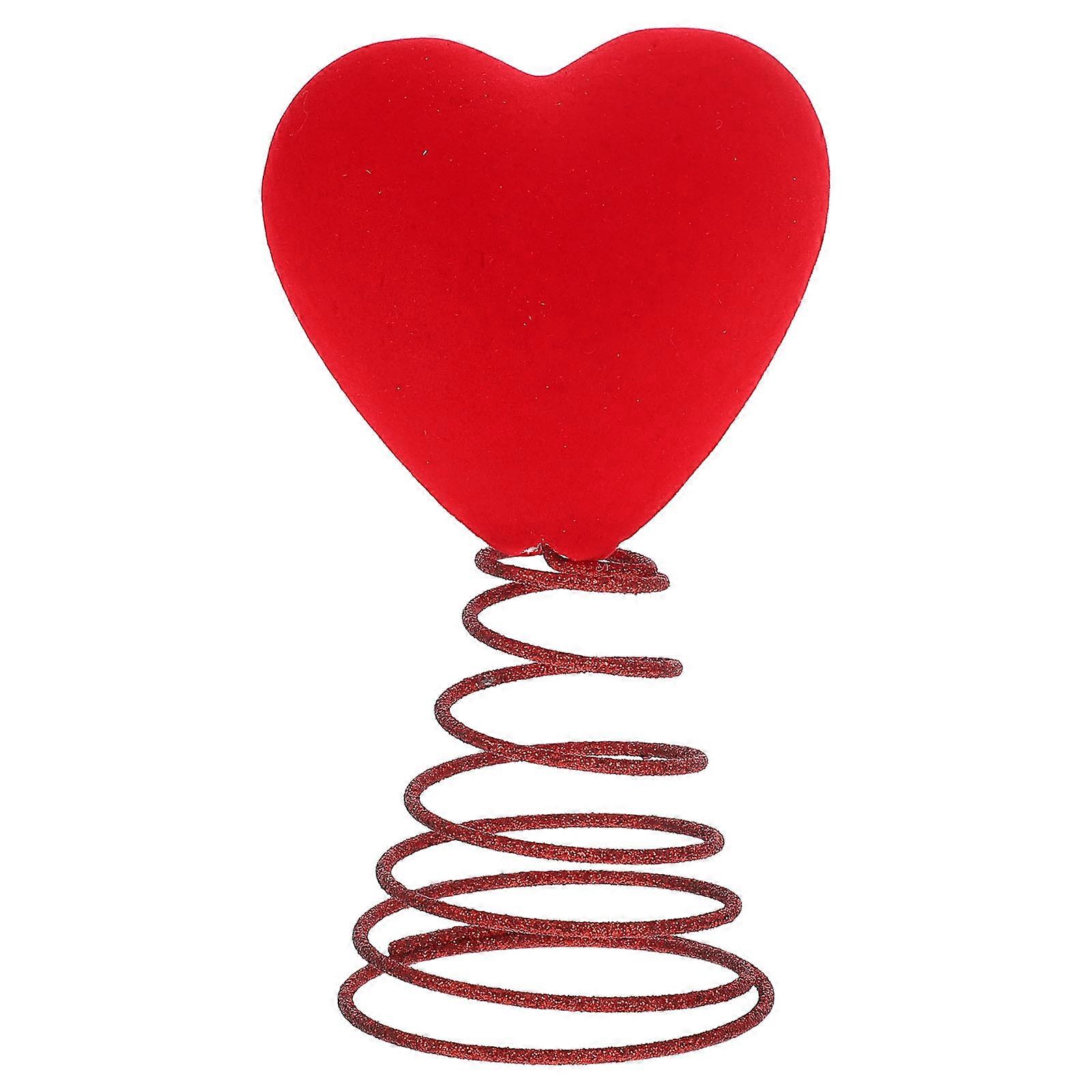 Red Glitter Heart Tree Topper Decoration for Valentine's Day, Romantic Party, Housewarming & Birthday – Reusable Love Ornament for Tabletop Display