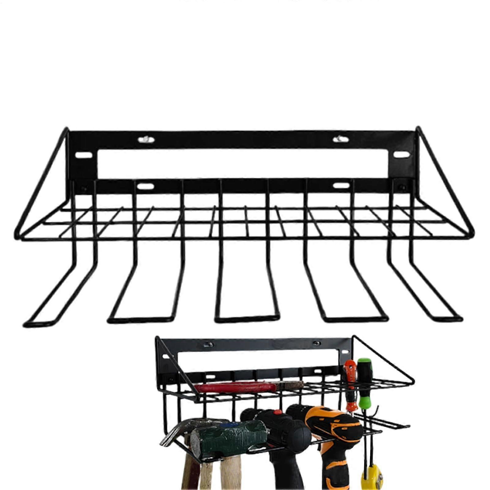 Tool Storage Wall Mount Heavy Duty Metal Rack For Cordless Drill Battery Tools Garage Workshop Organization