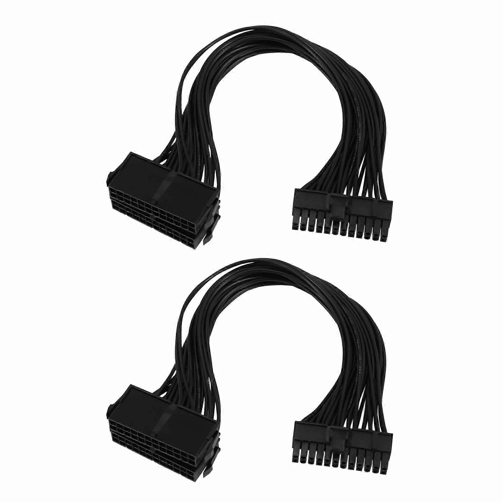 2X Power Supply Splitter, Dual PSU Cable Adapter 24 Pin 20+4 Pin ATX Motherboard Adapter Extension C