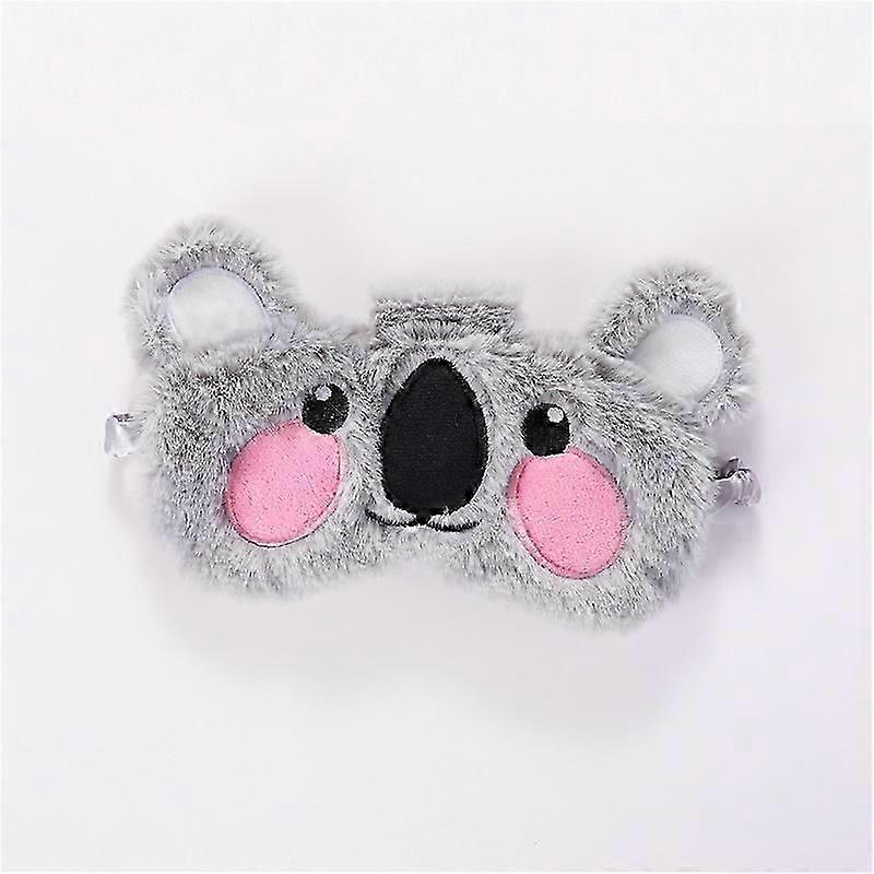 Large grey koala plush animal sleep mask