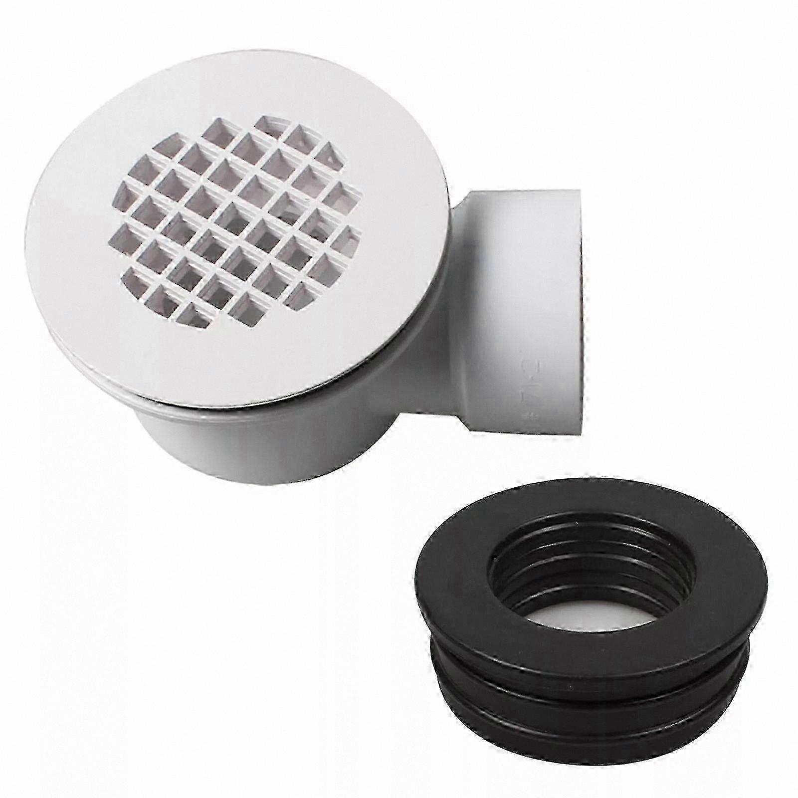 1.5" Low Profile Shower Drain with Side Outlet and Perforated Filter for Efficient Water Flow