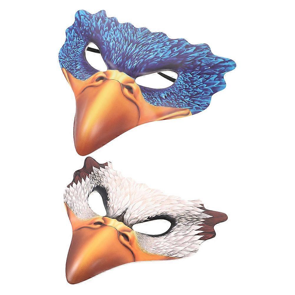 2pcs Eagle Face Mask Pu Foam Animal Mask For Adults Halloween Masquerade Party Themed Events Comfortable Fit Colorfast Finish