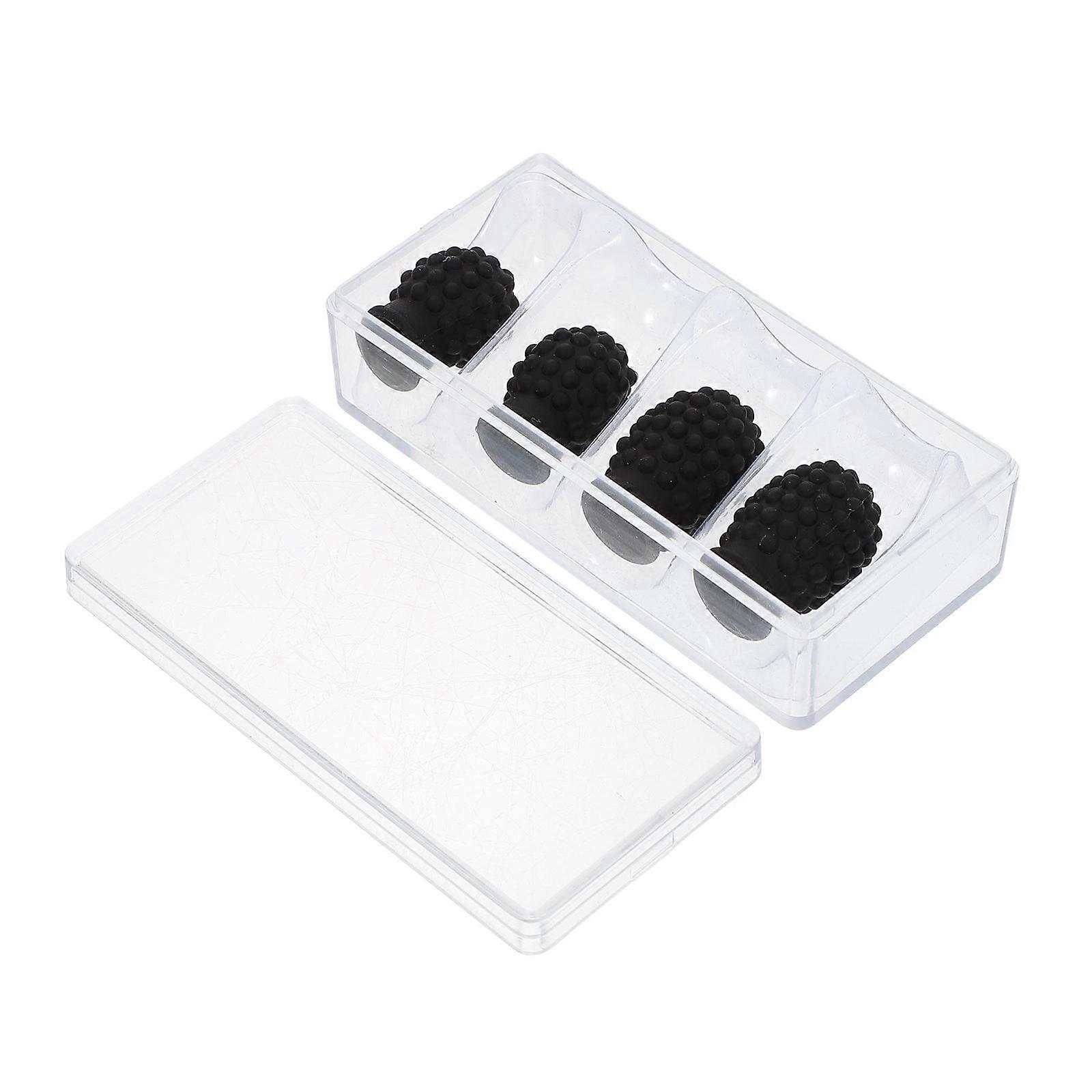 Black Silicone Drumstick Covers for Practice Set Mute Protectors with Roller Snare Effect Small