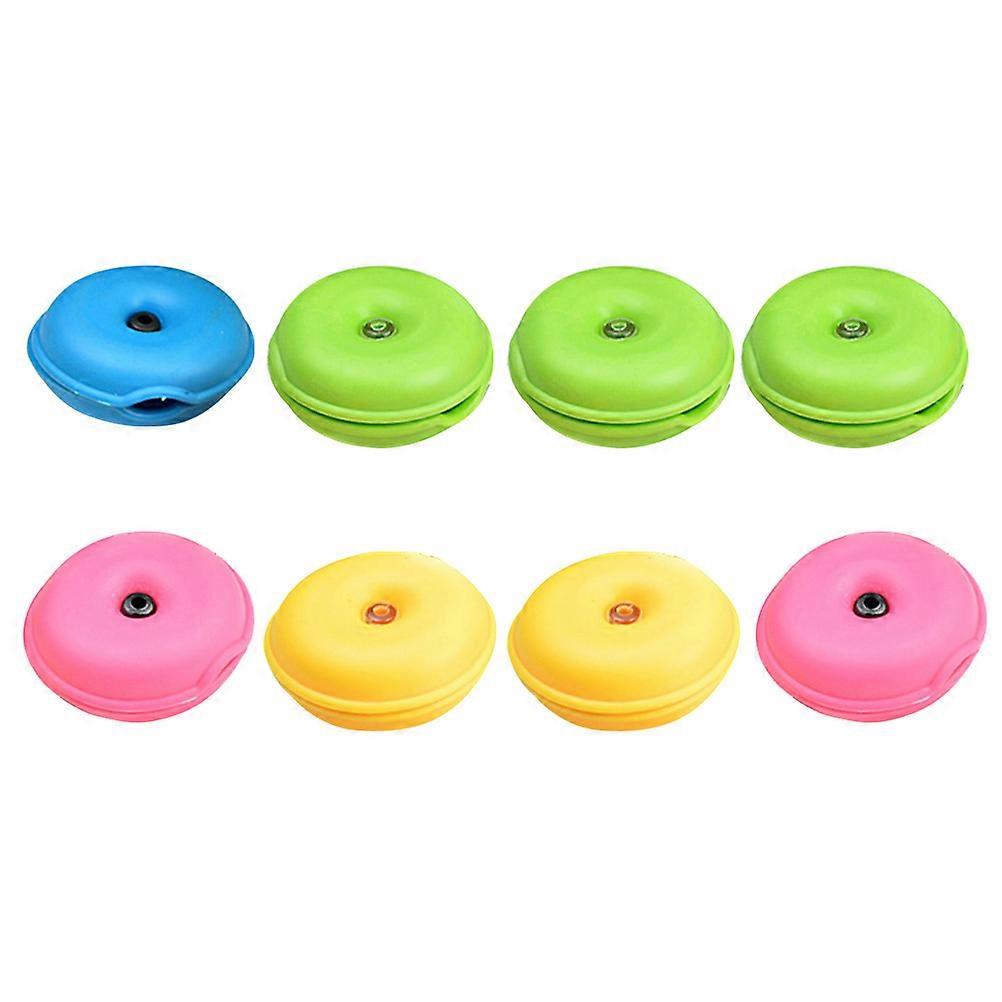 8pcs Round Cable Winder Earphone Organizer Portable USB Cable Protective Case Random Color