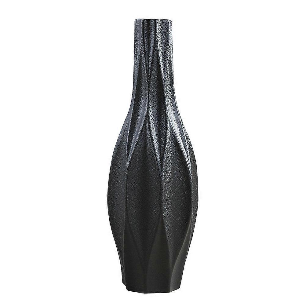 1Pc Ceramic Vase for Flowers in Simplicity Style European Home Decoration Black Large Size