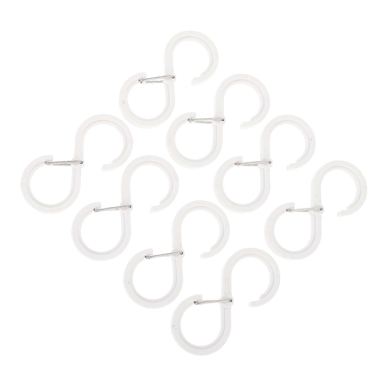 White PP S Hooks for Home Organization No Tools Needed 8 Pieces