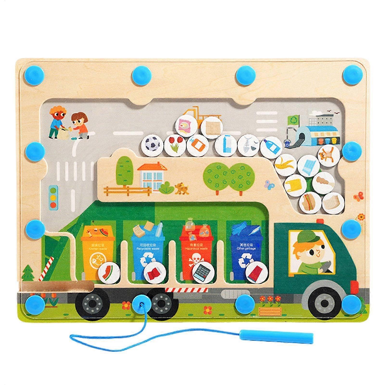 Trash Sorting Toy Magnetic Sorting Toy Garbage Magnet Educational Learning Portable Travel Fine Motor Toy For Children