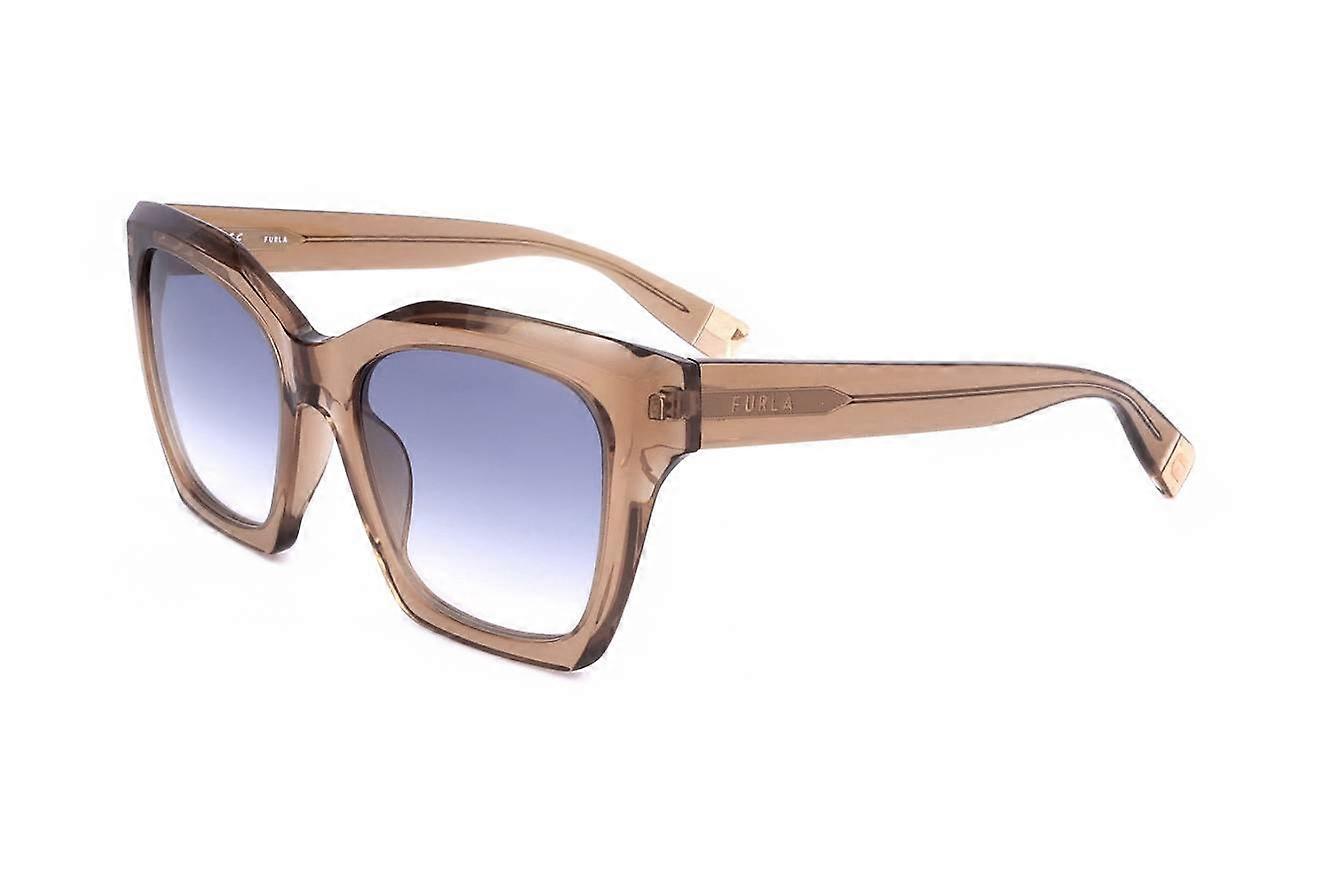 Sunglasses Furla SFU621V 0D67 SHINY TRANSPARENT COGNAC 53/19/140 WOMAN