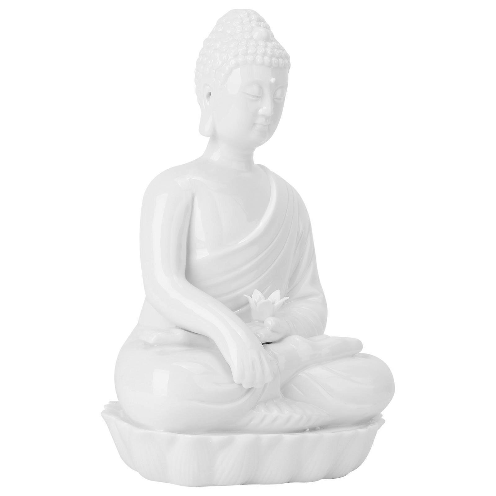 Decorative White Porcelain Buddha Statue Craft For Indoor Office Special Occasions 1Pack