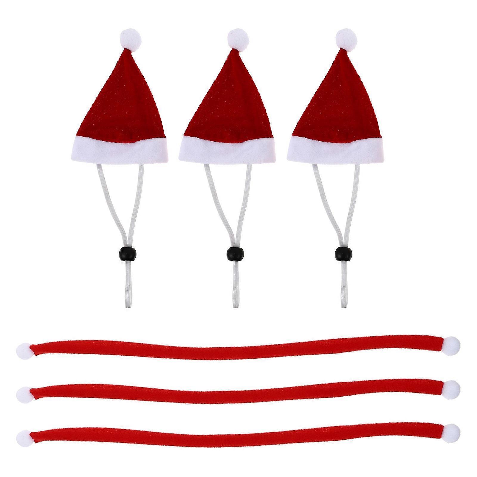 Festive Pet Hats Set for Small Pet Animals in Red Suitable for Christmas Party Decorations 1 Set