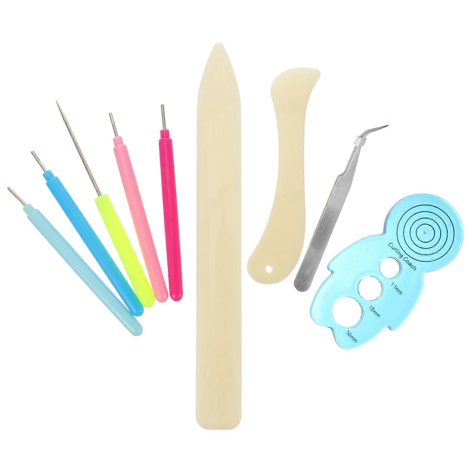 Paper Quilling Tool Set Slotted Kit Plastic Material For Artists Waterproof 9Pcs