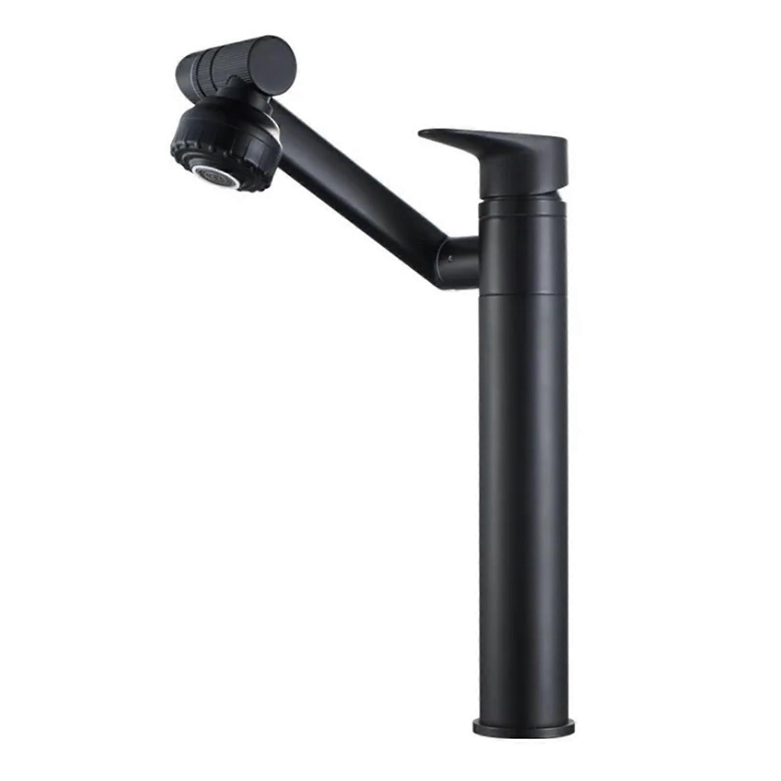 Küchenarmaturen 360-Grad-Badezimmerhahn, Deckmontierter Warm- und Kaltwassermischer, Schwarz/Grau/Chrom/Gold/Weiß, G1/2 No Hose