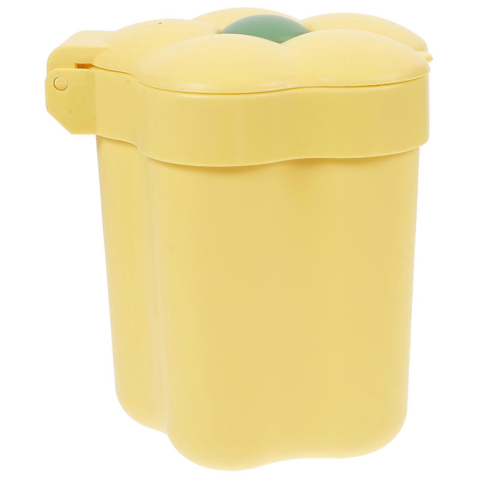 Mini Trash Can With Lid, Mini Waste Can Flower Trash Can Small Garbage Bin Tabletop Trash Can Plastic Wastebasket Small Trash Bin For Home Office