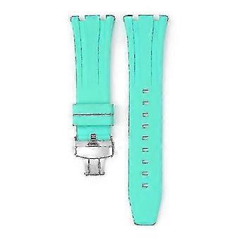 Globa Shop 26mm Replacement Strap For Audemars Piguet Oak 15500 Silver  Teal