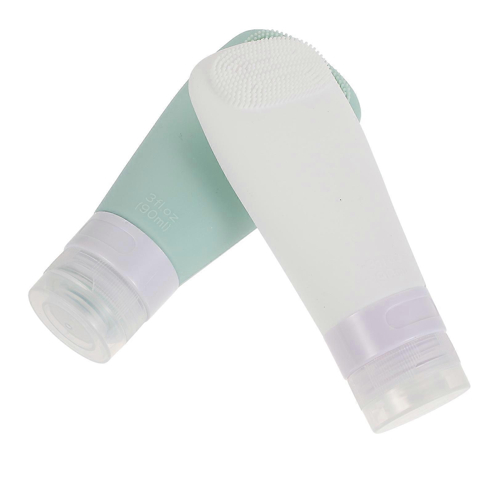 Lotion Dispenser Silicone Bottles for Storage Use with Brush 2Pcs Travel Containers