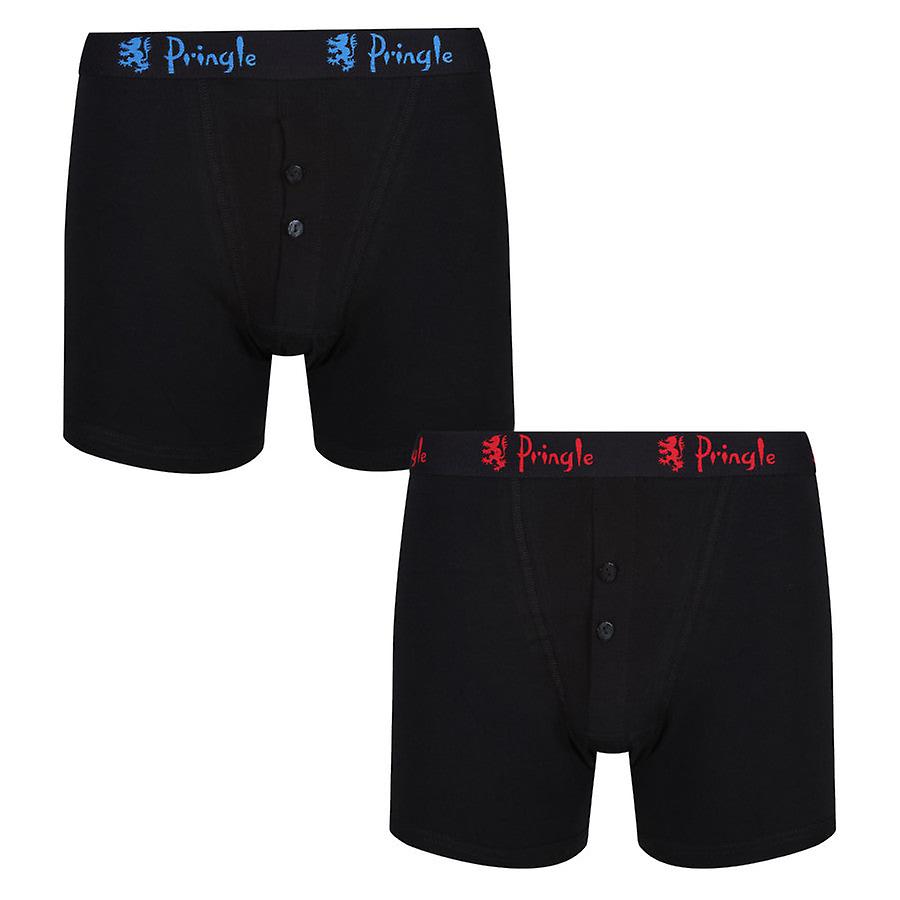 Pringle Boxershorts mit 2er-Pack Knopf - Schwarz, farbige Logos