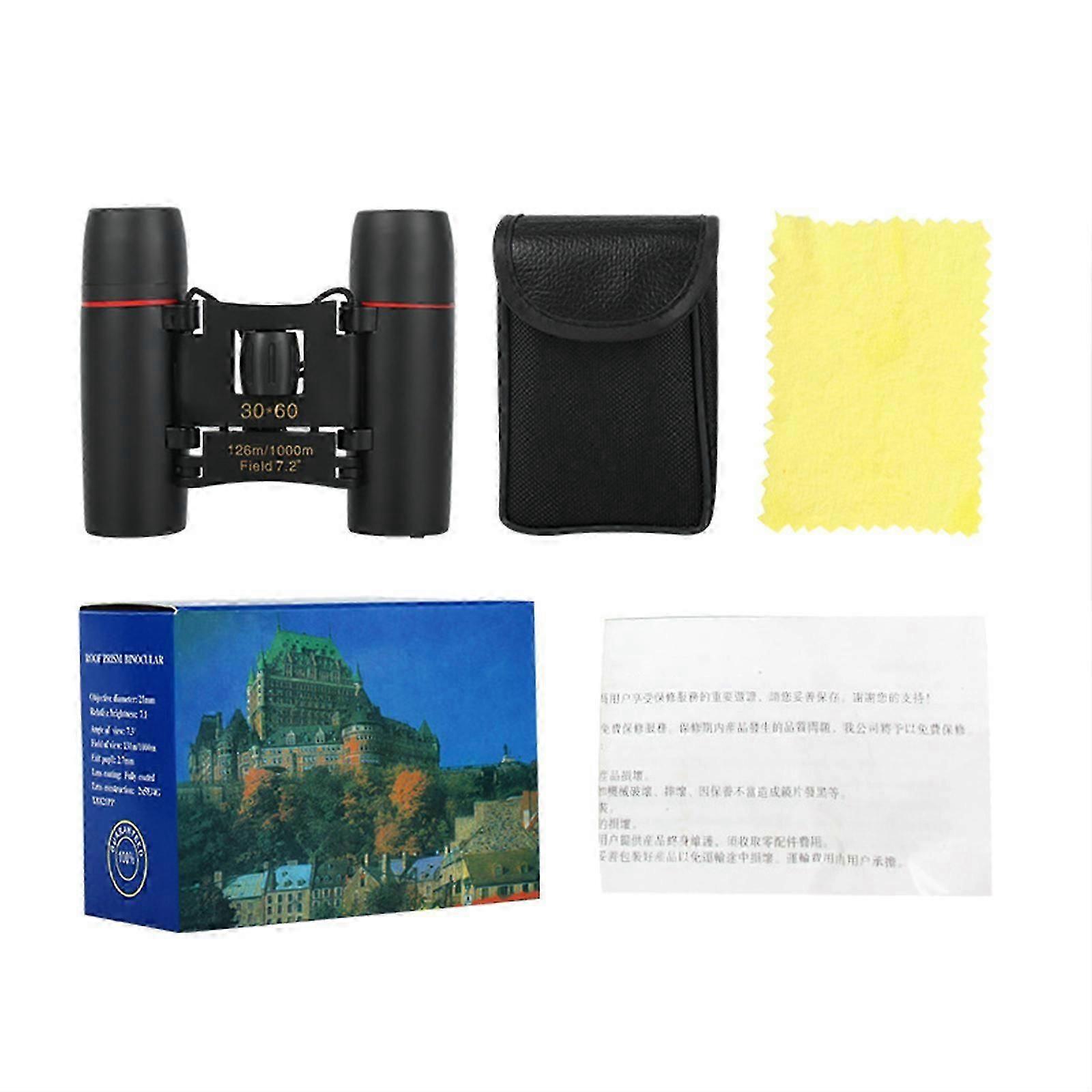 30x60 Binoculars Small Compact Light Binoculars, Waterproof Lightweight Small Binoculars, with Clear Low-Light Vision, for Bird Watching, Traveling