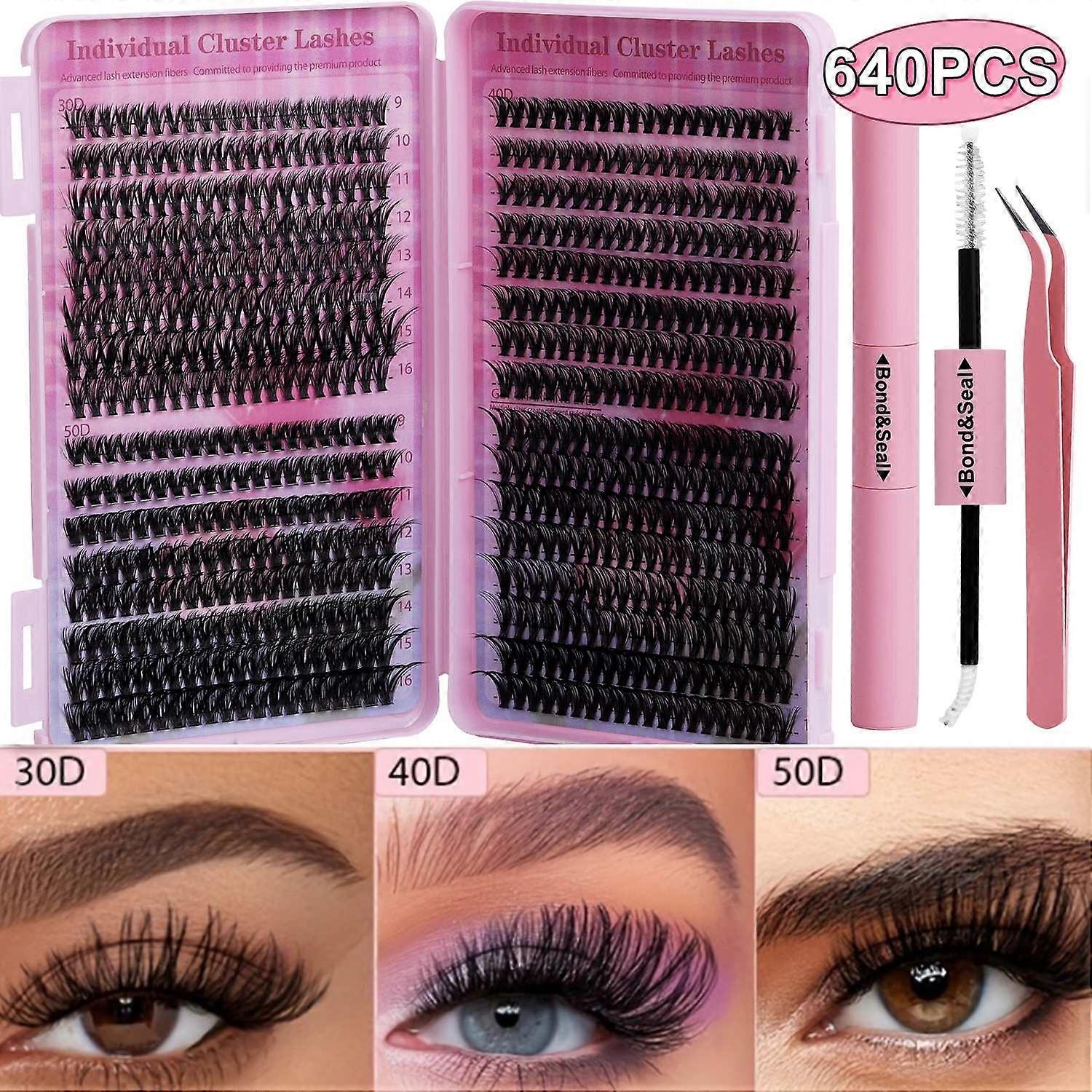 False Eyelashes Set with Storage Box - Individual False Eyelashes - Volume Lash