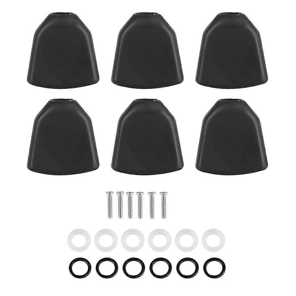 6 PCS/ Set Tuning Pegs Machine Heads Acrylic Buttons for Guitar(Black)
