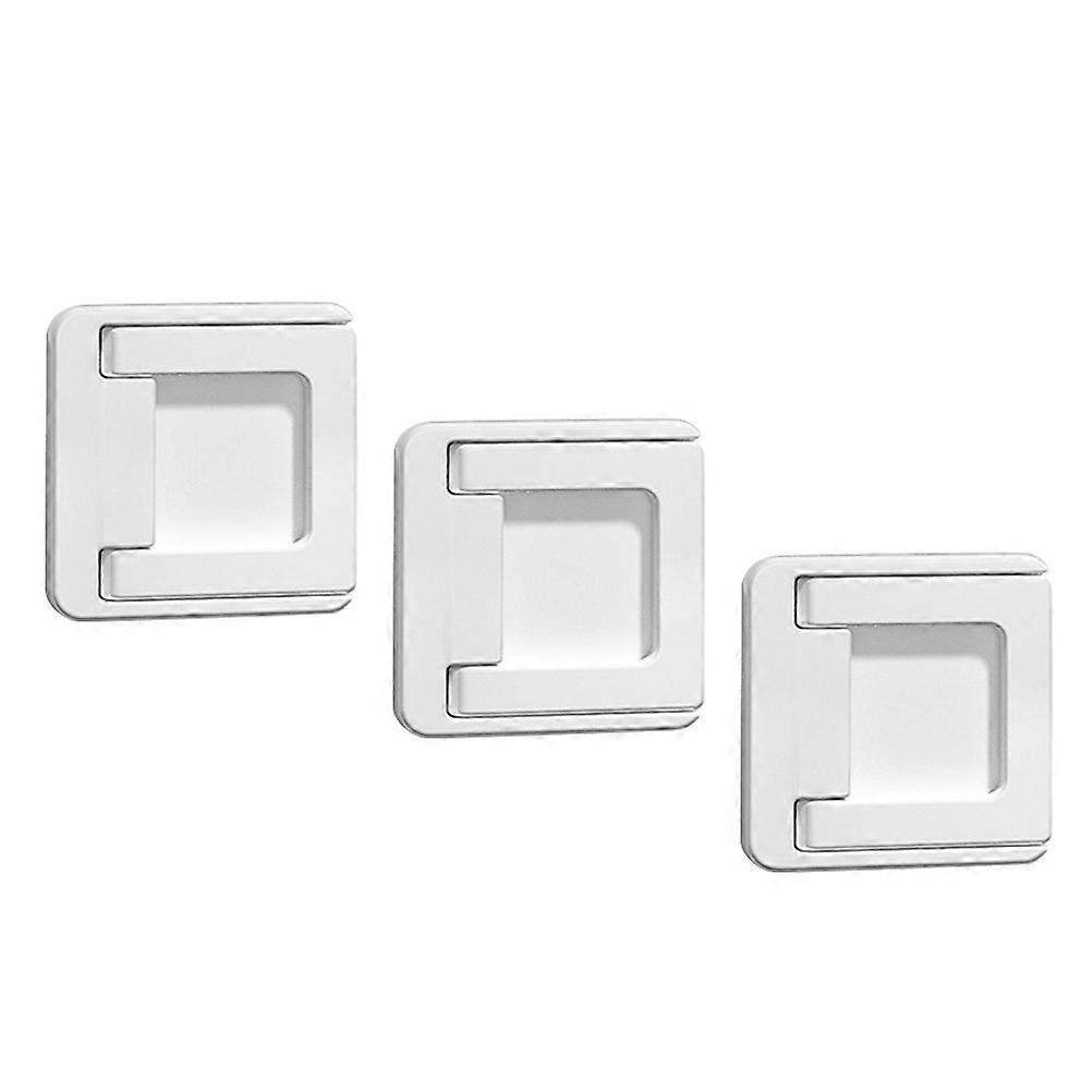 Sliding Door Lock for Home Use White ABS Material 3 Pieces Pack Practical Efficient Durability