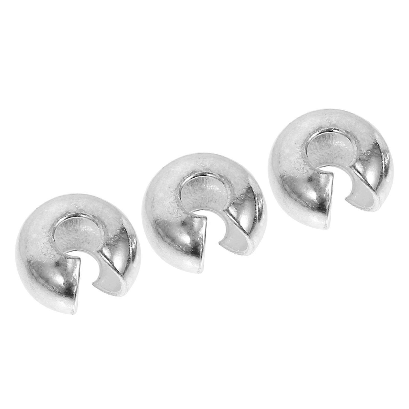Crimp Bead for DIY Jewelry Making Silver Synthetic Material Perfect for Hiding Knots 3PCS