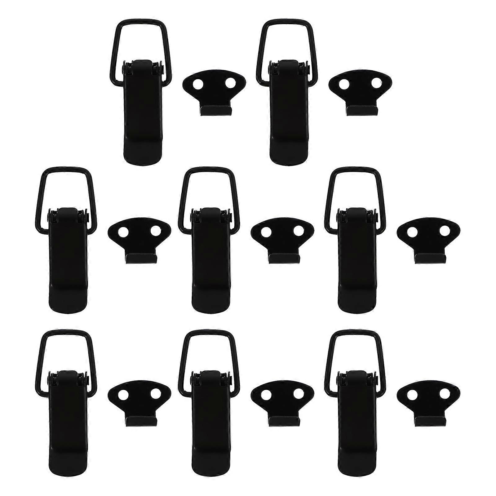 rustfritt stål fjærlås lås 8 stk for instrumentkasse holdbar enkel løsgjøring svart