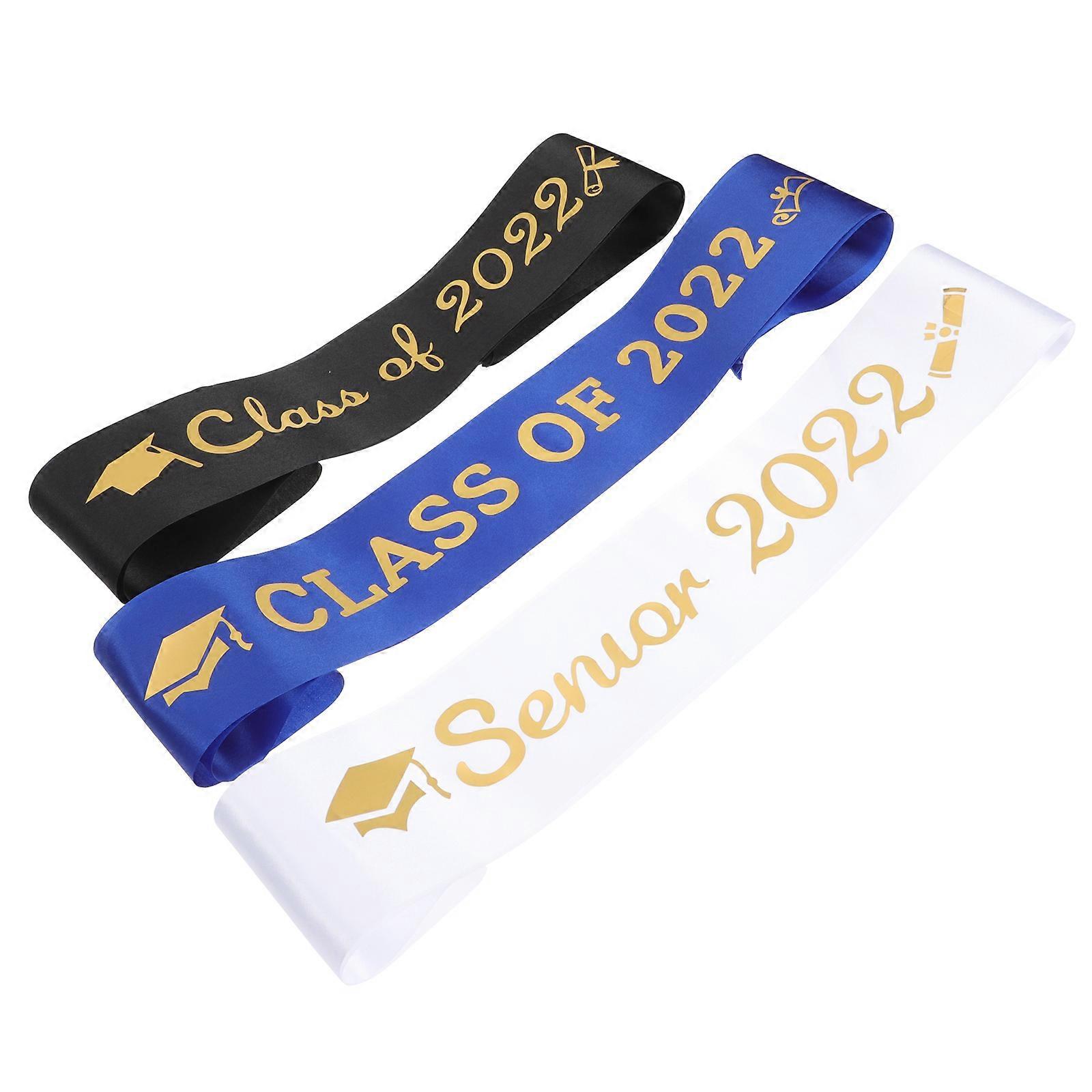 Ceremonial Graduation Sashes for Senior Graduates Highlighting Style and Comfort in Satin Material 3Set
