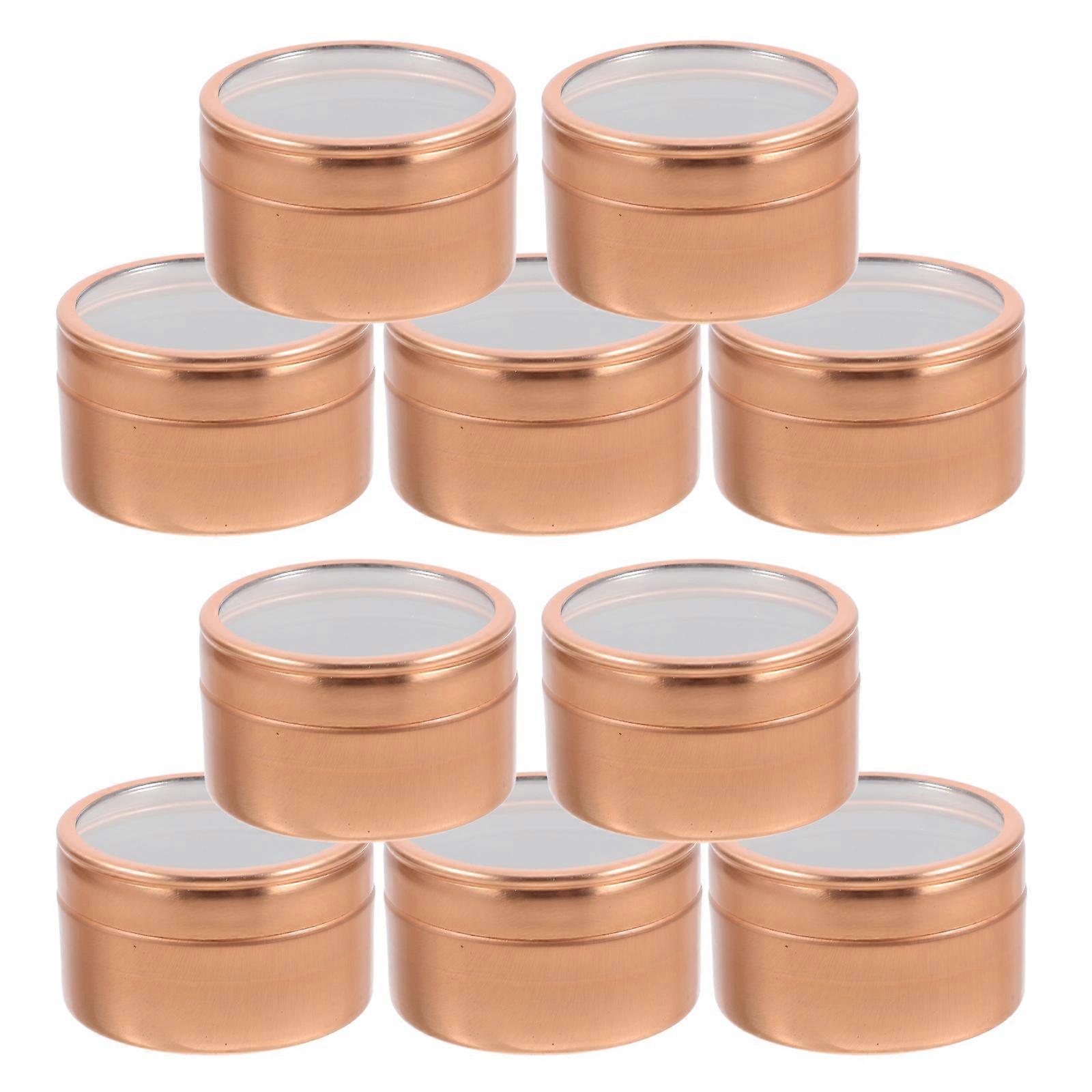 10 Pcs Metal Round Tea Tins With Lids Ideal For Sugar Storage Offering Refillable And Sturdy Construction For Various Occasions