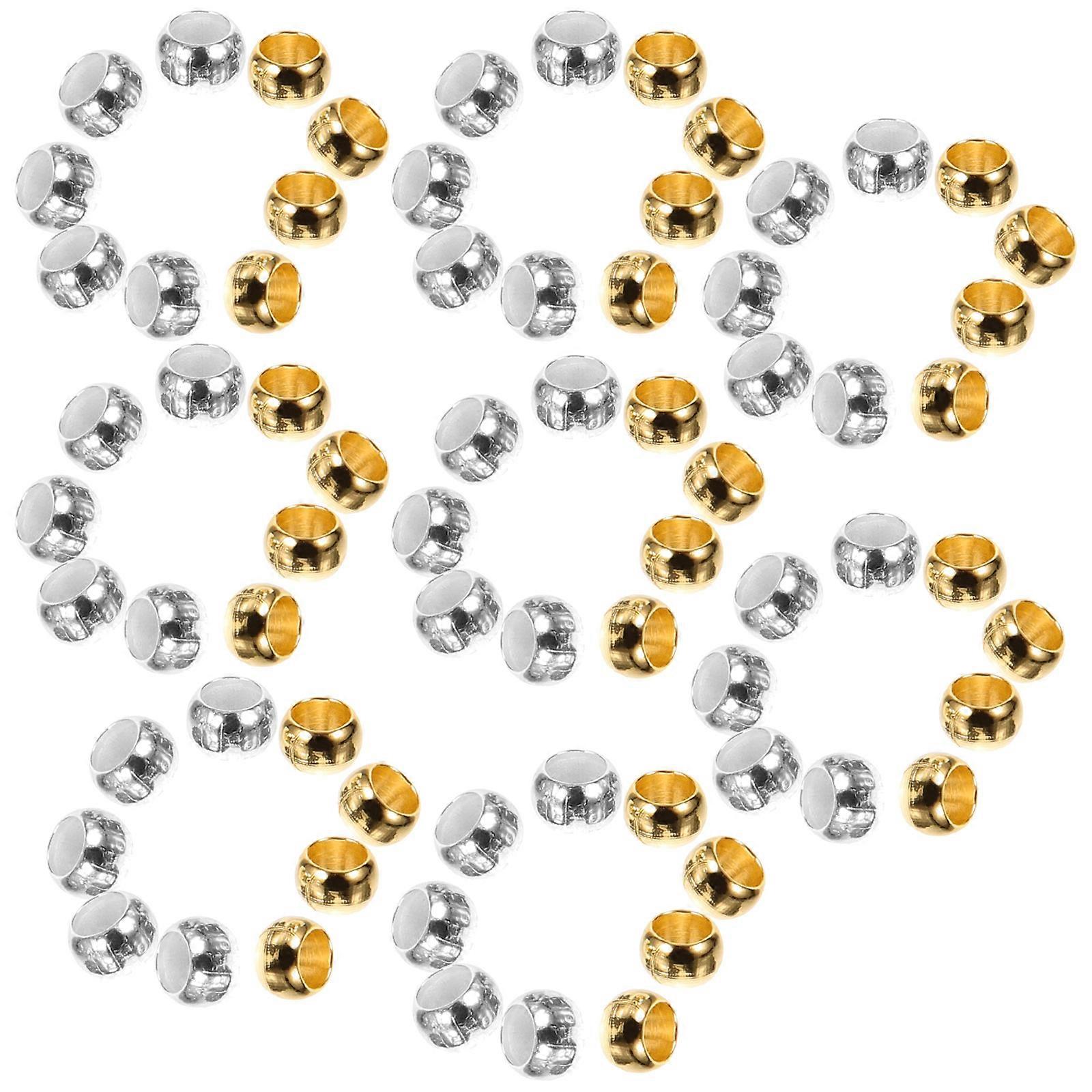 Hemoton 100Pcs Crimp Beads for Diy Crafts Handcraft Bracelet Making Supplies
