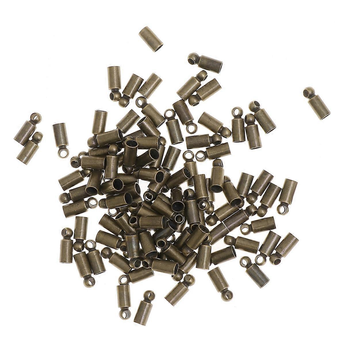 100pcs Copper Crimp End Caps for DIY Jewelry Making Durable Necklace & Bracelet Findings for Satin Cord, & Tassels Easy to Use for Handmade Crafts