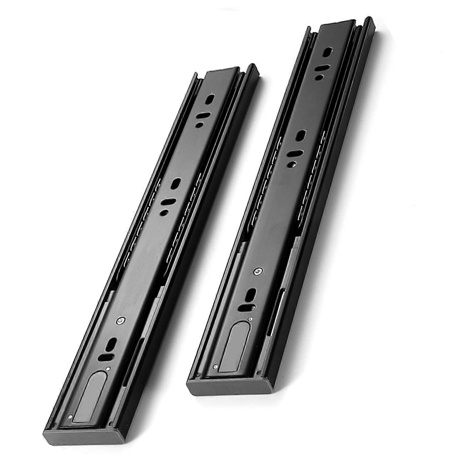 Drawer slide rails, 1 pair with softclose, full extension, ball bearing, black