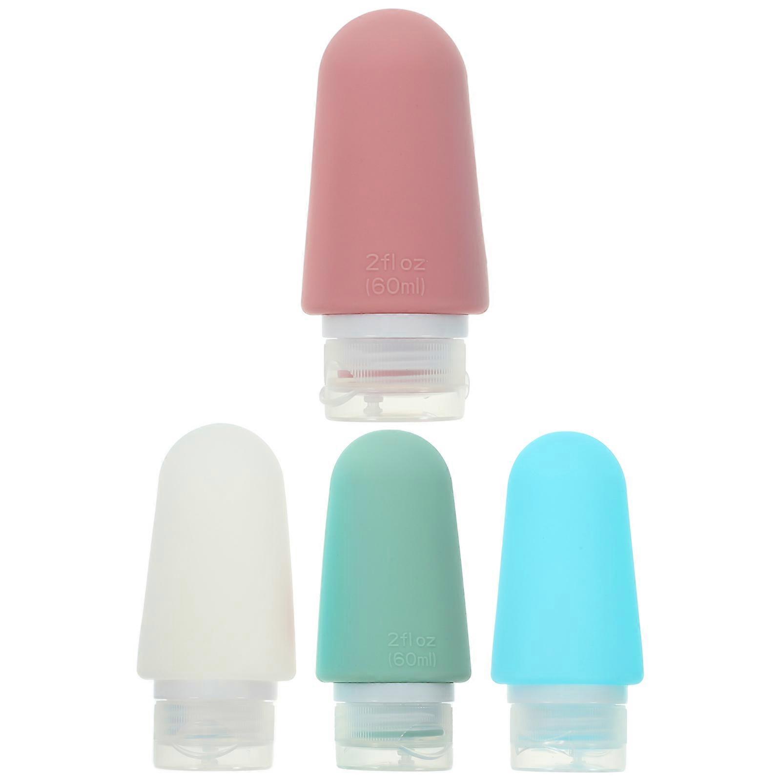 4 Pack Leakproof Silicone Travel Bottles for Toiletries – Refillable, Lightweight, Squeezable Containers for Shampoo, Lotion – Ideal for Travel and