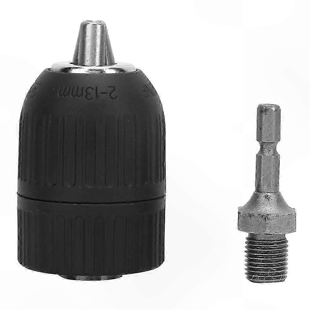 Adjustable Keyless Drill Chuck Adapter, 2.0-13MM Hex Shank Compatible with 1/2-20UNF Thread Power Tools