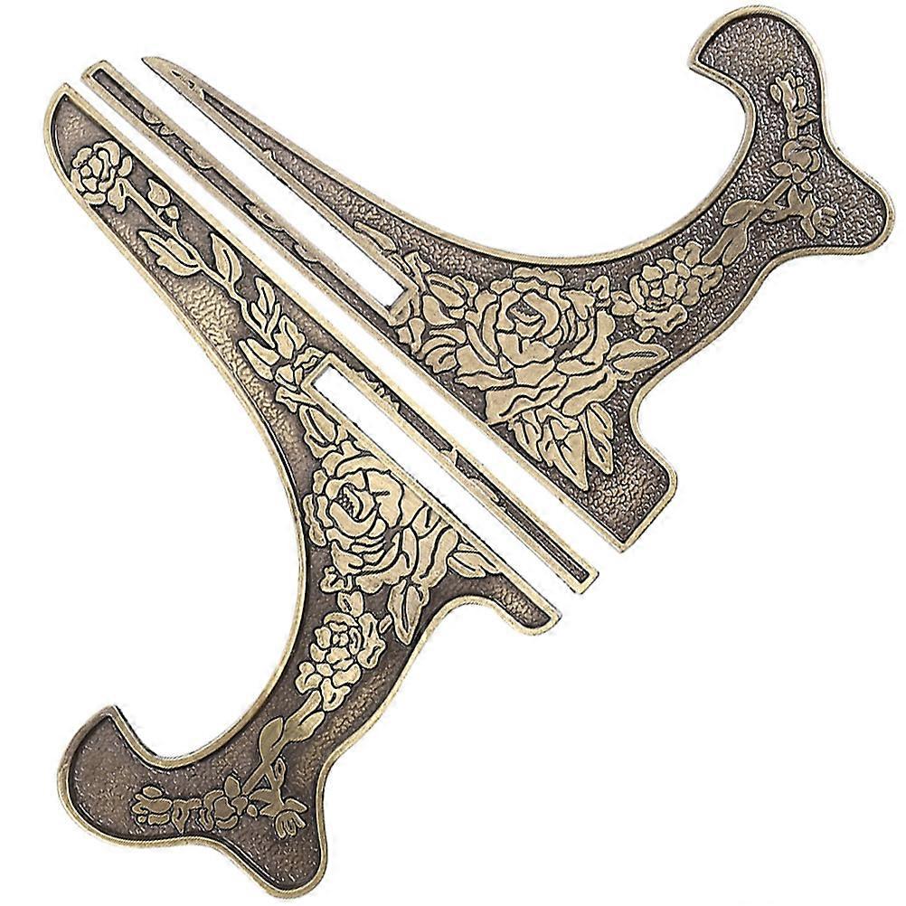 Triangular Base Medal Stand Display Holder For Collectors In Dark Brown Zinc Alloy 1Set