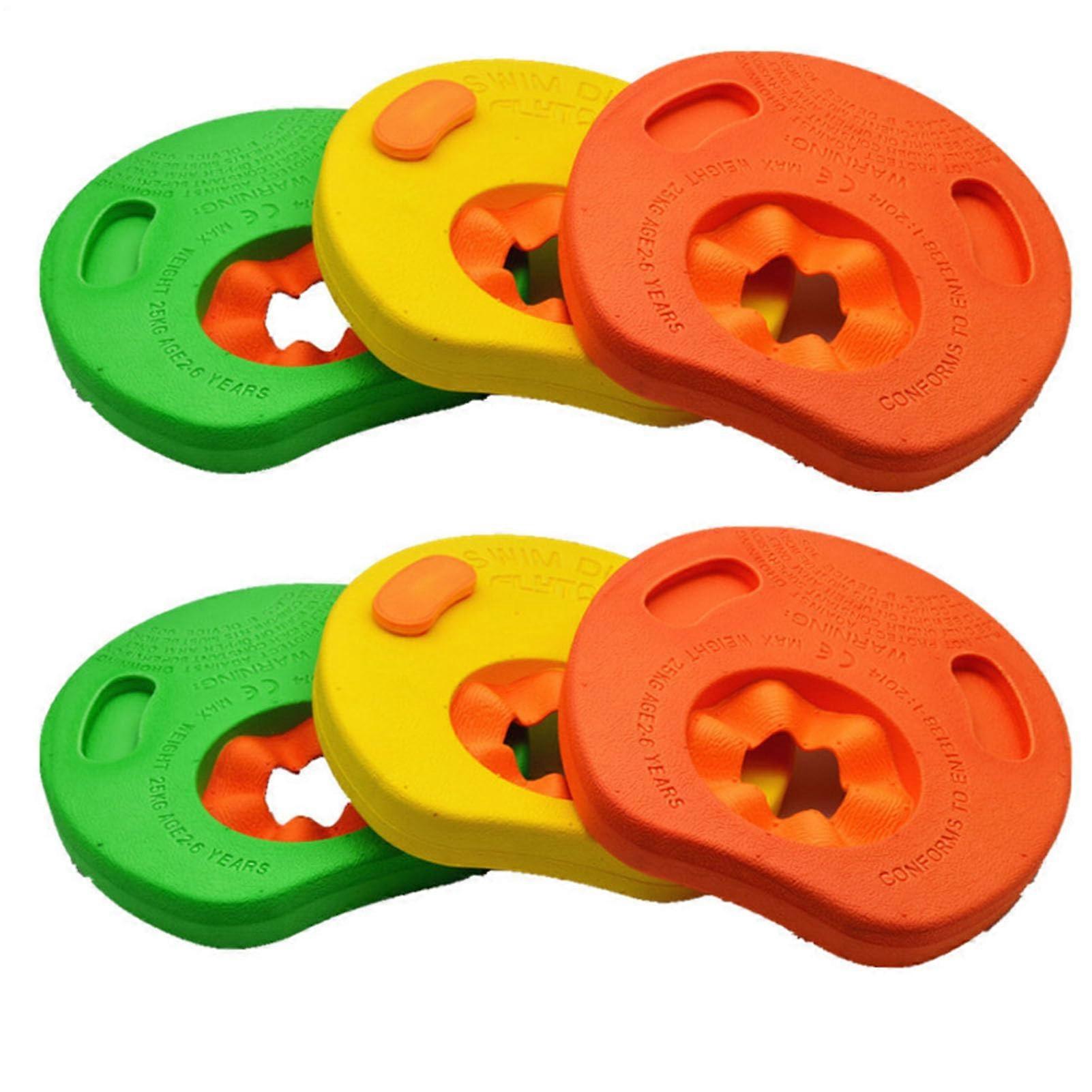 Delphin 6-Piece EVA Swim Discs for Kids, Adjustable Swim Armbands for Pools, Water Parks, and Beaches Style 1