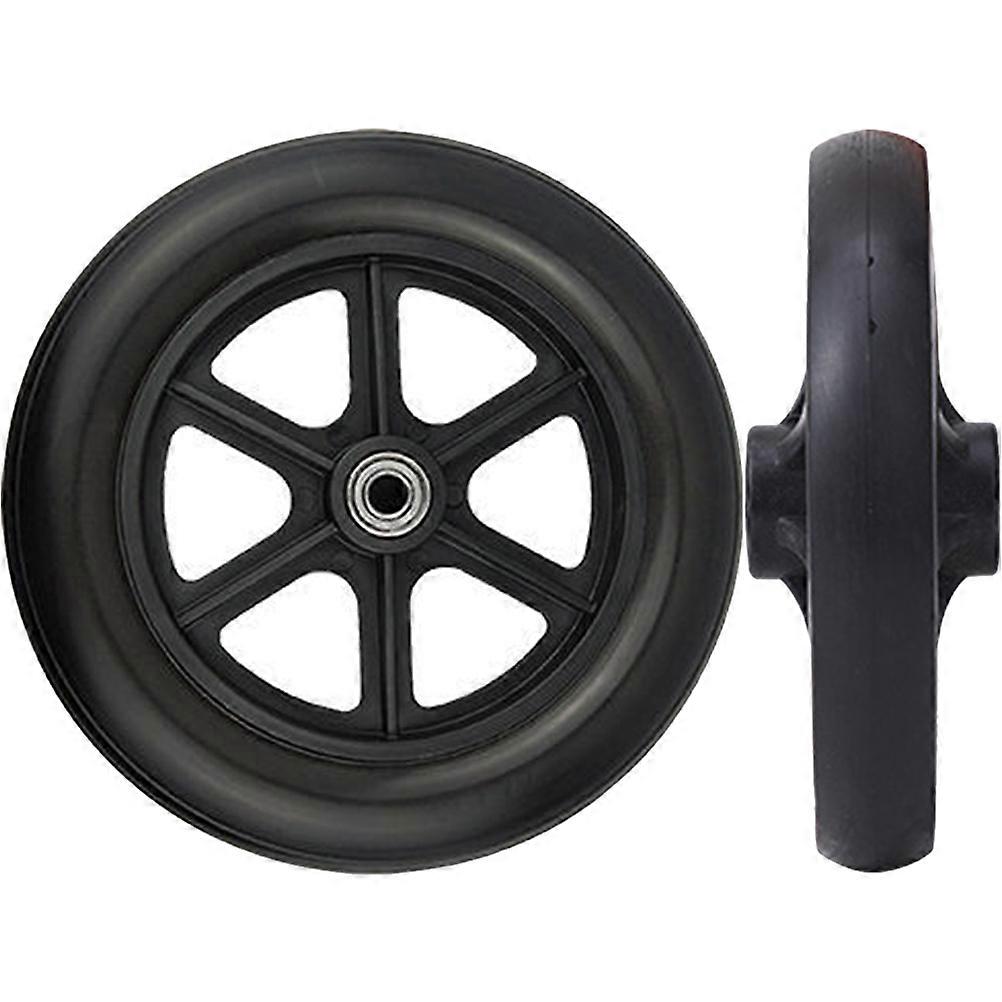 2Pcs Replacement Front Wheel for Wheelchair and Walker Use Featuring High Load-Bearing Capacity and Quiet Operation in Black